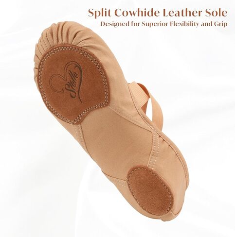 Stelle Ballet Shoes Women Highly Stretch Canvas Dance Slippers Ballet Flats | Ballet shoes for women, Split suede outsole, Non-Slip, Breathable cotton lining, Elastic cross straps, Yoga, Ballet training in Saudi Arabia