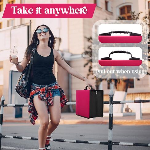 2 Pcs 400 Capacity CD/DVD Case DVD Case Holder Organizer CD Storage Wallets Protective with Zipper 600D Oxford Cloth Disc Wallet for Booklet Album Car Home Office (Rose Red) in Saudi Arabia