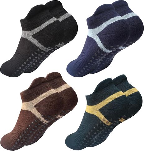Women Non Slip Grip Ankle Socks with Anti-Skid Soles Cushioned for Yoga, Pilates, Barre,Hospital, Home, Walking in Saudi Arabia