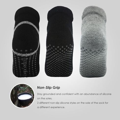 Women Non Slip Grip Ankle Socks with Anti-Skid Soles Cushioned for Yoga, Pilates, Barre,Hospital, Home, Walking in Saudi Arabia