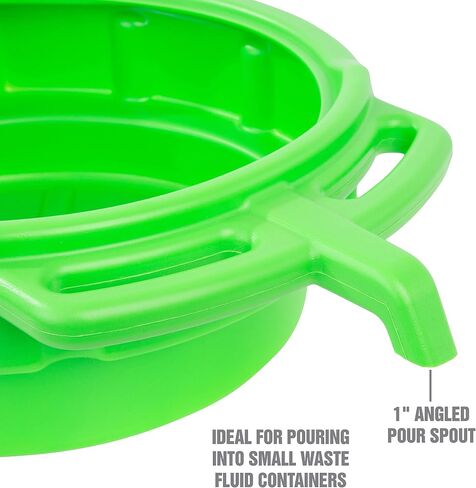 OEMTOOLS 87034 Oil Drain Pan, 4 Gallon Oil Pan, Heavy Duty Polyethylene, Pour Spout, No-Splash Lip, 3 Ergonomic Handles, Stackable Design in Saudi Arabia