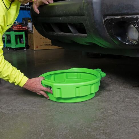 OEMTOOLS 87034 Oil Drain Pan, 4 Gallon Oil Pan, Heavy Duty Polyethylene, Pour Spout, No-Splash Lip, 3 Ergonomic Handles, Stackable Design in Saudi Arabia