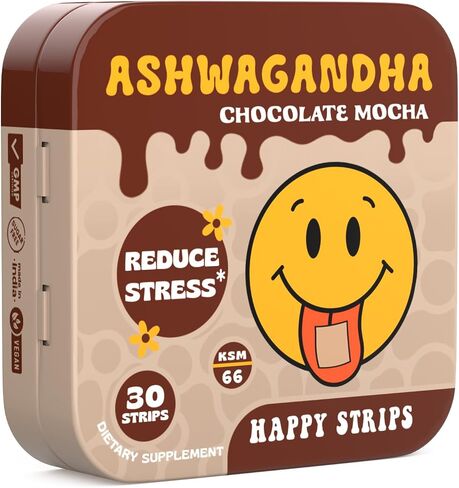 شرائط سعيدة عضوية Ashwagandha KSM 66 & GABA للتخفيف من الإجهاد ، الهدوء ، النوم-سريع المفعول وسري in Saudi Arabia
