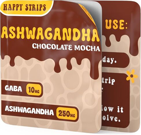 شرائط سعيدة عضوية Ashwagandha KSM 66 & GABA للتخفيف من الإجهاد ، الهدوء ، النوم-سريع المفعول وسري in Saudi Arabia