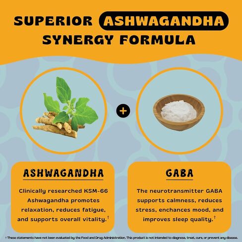 شرائط سعيدة عضوية Ashwagandha KSM 66 & GABA للتخفيف من الإجهاد ، الهدوء ، النوم-سريع المفعول وسري in Saudi Arabia