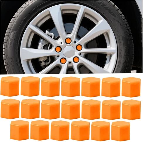 Mandark 20PCS Car Lug Nut Covers, 17mm Hexagonal Vehicle Wheel Center Bolt Dust Caps, Dustproof Automotive Exterior Tire Rims Nut Protection Accessories, Universal for SUV, Sedan, Truck (Blue) in Kuwait