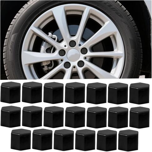 Mandark 20PCS Car Lug Nut Covers, 17mm Hexagonal Vehicle Wheel Center Bolt Dust Caps, Dustproof Automotive Exterior Tire Rims Nut Protection Accessories, Universal for SUV, Sedan, Truck (Blue) in Kuwait