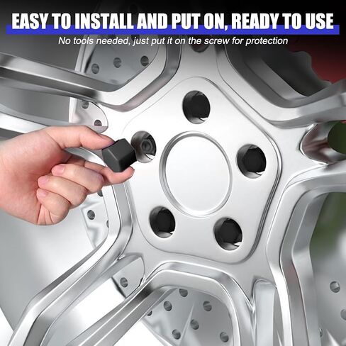 Mandark 20PCS Car Lug Nut Covers, 17mm Hexagonal Vehicle Wheel Center Bolt Dust Caps, Dustproof Automotive Exterior Tire Rims Nut Protection Accessories, Universal for SUV, Sedan, Truck (Blue) in Kuwait