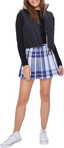 Forever 21 Women's Pleated Plaid Mini Skirt in Saudi Arabia