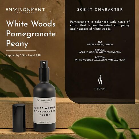 ENVIRONMENT Inspired by 5-Star Hotels ARH Room Spray, 100ml Air Freshener (White Woods | Pomegranate | Peony) Home Fragrance Accessories, Room Perfume, Room Deodorizer, Vegan & Cruelty-Free in Saudi Arabia