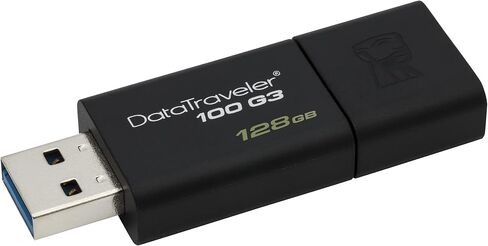 Kingston 128GB DataTraveler 100 G3 USB 3.0 قراءة 100 ميجابايت/ثانية، كتابة 10 ميجابايت/ثانية (DT100G3/128 جيجابايت) in Kuwait