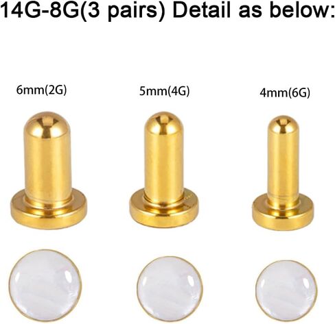 Shell Opal Ear Gauges Stretching Kit Ear Expander Plugs Short Taper Expander Solid Tunnels Body Piercing Jewelry Set in Saudi Arabia