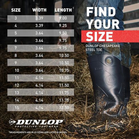 DUNLOP 8677608 Chesapeake Boots with Safety Steel Toe, 100% Waterproof PVC, Lightweight and Durable Protective Footwear, Size 8 in Kuwait