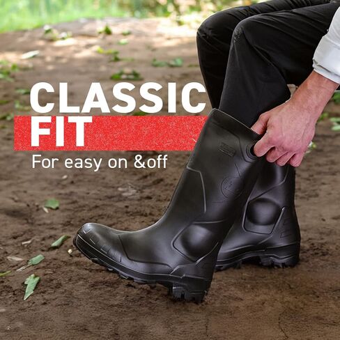 DUNLOP 8677608 Chesapeake Boots with Safety Steel Toe, 100% Waterproof PVC, Lightweight and Durable Protective Footwear, Size 8 in Kuwait