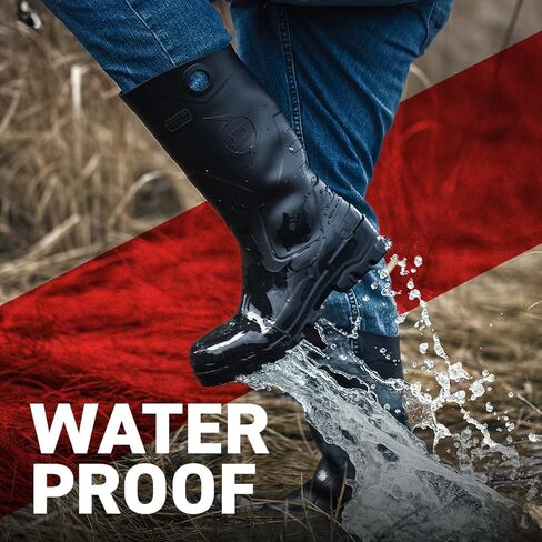 DUNLOP 8677608 Chesapeake Boots with Safety Steel Toe, 100% Waterproof PVC, Lightweight and Durable Protective Footwear, Size 8 in Kuwait