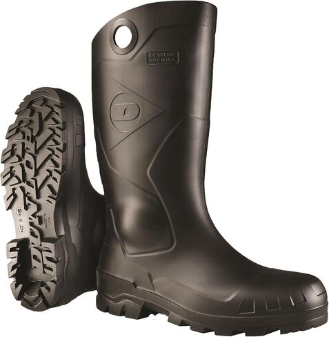 DUNLOP 8677608 Chesapeake Boots with Safety Steel Toe, 100% Waterproof PVC, Lightweight and Durable Protective Footwear, Size 8 in Kuwait