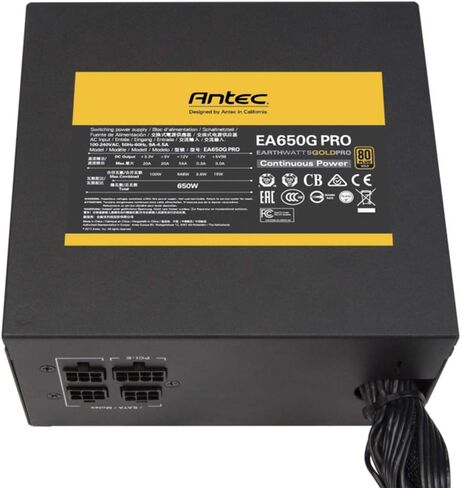 Antec Earthwatts Gold Pro Series EA750G Pro White ، 750W شبه معياري مع تصميم محول تيار مستمر إلى تيار مستمر ، قبعات يابانية ، تصميم PhaseWave مروحة صامتة 120 مم وضمان 7 سنوات in Kuwait