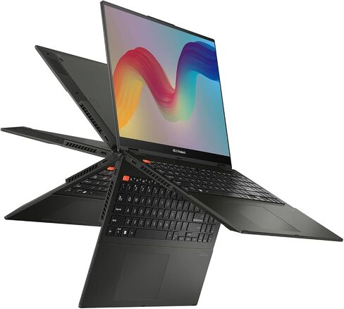 ASUS VivoBook Flip 14 Thin and Light 2-in-1 Laptop, 14” FHD Touch, 11th Gen Intel Core i3-1115G4, 4GB RAM, 128GB SSD, Thunderbolt 4, Fingerprint, Windows 10 Home in S Mode, Indie Black, TP470EA-AS34T in Kuwait