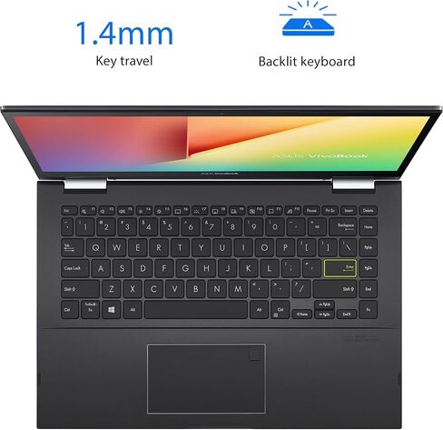 ASUS VivoBook Flip 14 Thin and Light 2-in-1 Laptop, 14” FHD Touch, 11th Gen Intel Core i3-1115G4, 4GB RAM, 128GB SSD, Thunderbolt 4, Fingerprint, Windows 10 Home in S Mode, Indie Black, TP470EA-AS34T in Saudi Arabia