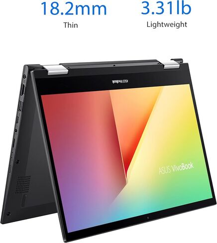 ASUS VivoBook Flip 14 Thin and Light 2-in-1 Laptop, 14” FHD Touch, 11th Gen Intel Core i3-1115G4, 4GB RAM, 128GB SSD, Thunderbolt 4, Fingerprint, Windows 10 Home in S Mode, Indie Black, TP470EA-AS34T in Saudi Arabia