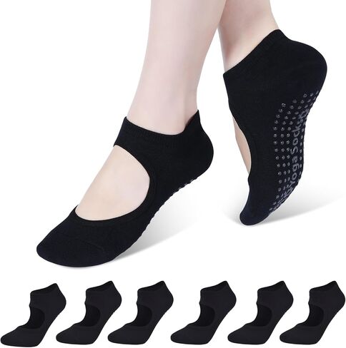 bcrmpt الجوارب غير المنزلق بيلاتس مع قبضة للنساء ، جوارب اليوغا المثيرة ، الجوارب الرياضية المضادة للزلزال للباليه والرقص والرياضة والمنزل in Kuwait