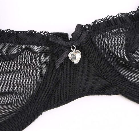 مجموعات حمالة صدر ولباس داخلي للنساء ، انظر من خلال Mesh underwire Bras Brups Linger Lingerie Set 2 قطعة in Kuwait