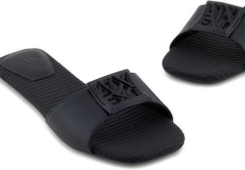 Armani Exchange Slide Women's Pluded on Sandal مع شعار في الأعلى in Saudi Arabia