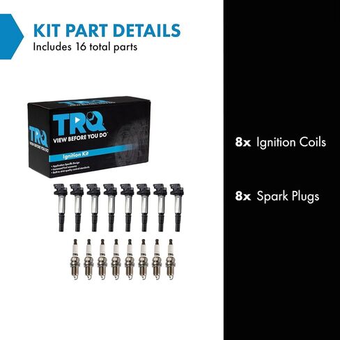 TRQ Ignition Kit Coil Coil Sparks توافق مع 2006-2010 BMW 550i 650i 2006-2008 750i 750li in Kuwait