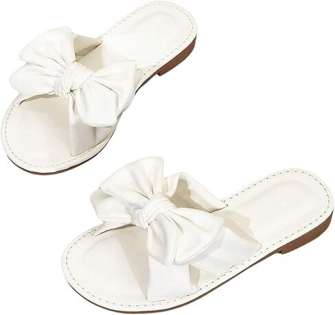 GORGLITTER Girl's Slip on Sandals Bow Sandals Round Open Toe Beach Sandals in Saudi Arabia
