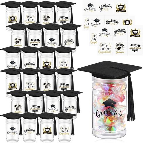 18 Set Graduation Candy Jar Decorations for Class of 2025 DIY Graduation Party Favors with Lids and Sticker Grad Centerpieces Table Decorations for College High School Grad Gifts in Saudi Arabia