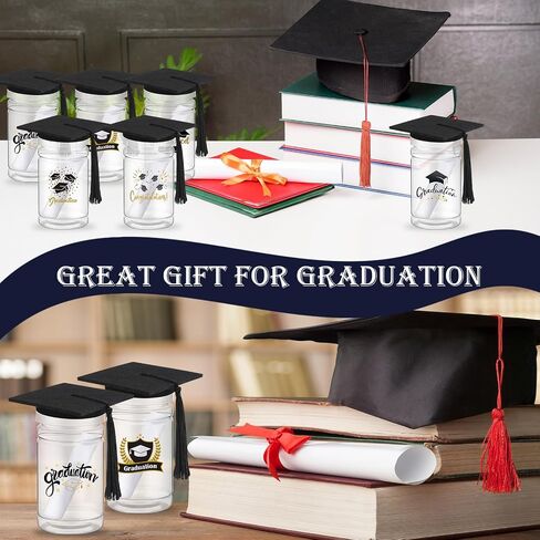 18 Set Graduation Candy Jar Decorations for Class of 2025 DIY Graduation Party Favors with Lids and Sticker Grad Centerpieces Table Decorations for College High School Grad Gifts in Saudi Arabia