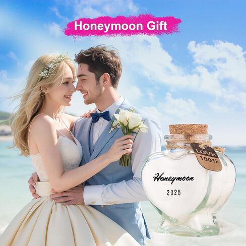 Honeymoon Sand Keepsake Jar 2025, Engagement Gift, Wedding Gift, Bridal Shower Gift, Romantic Honeymoon Gifts for Newlywed Couple(Equipped with a gift box) in Saudi Arabia