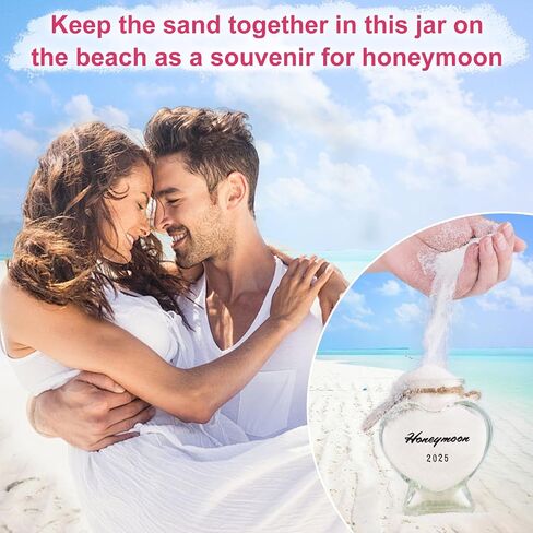 Honeymoon Sand Keepsake Jar 2025, Engagement Gift, Wedding Gift, Bridal Shower Gift, Romantic Honeymoon Gifts for Newlywed Couple(Equipped with a gift box) in Saudi Arabia