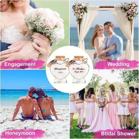 Honeymoon Sand Keepsake Jar 2025, Engagement Gift, Wedding Gift, Bridal Shower Gift, Romantic Honeymoon Gifts for Newlywed Couple(Equipped with a gift box) in Saudi Arabia