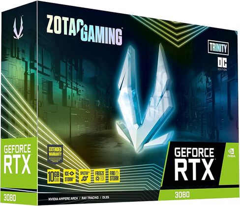 ZOTAC Gaming GeForce RTX™ 3080 Trinity OC LHR 10GB GDDR6X 320-bit 19 Gbps PCIE 4.0 Gaming Graphics Card, IceStorm 2.0 Advanced Cooling, Spectra 2.0 RGB Lighting, ZT-A30800J-10PLHR in Saudi Arabia