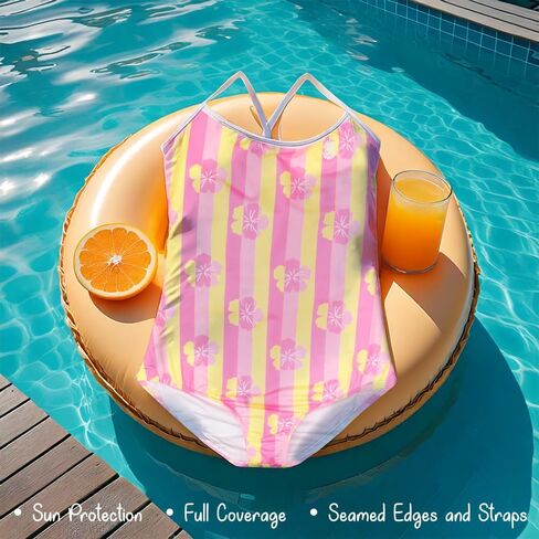 Tommy Bahama Girls One Piece Swimsuit - Tropical Print, Cross-Back Bathing Suit - Quick-Drying Summer Swimwear for Kids in Saudi Arabia