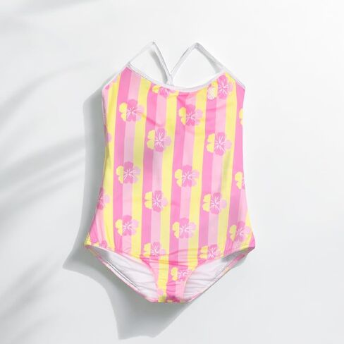 Tommy Bahama Girls One Piece Swimsuit - Tropical Print, Cross-Back Bathing Suit - Quick-Drying Summer Swimwear for Kids in Saudi Arabia