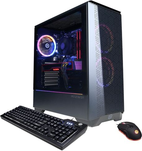 كمبيوتر جيمر ماستر للالعاب، ايه ام دي رايزن 5 5600G 3.9 جيجاهيرتز، جيفورس RTX 3050 8 جيجا، 16 جيجا DDR4، 500 جيجا NVMe PCIe SSD, 2 تيرا HDD واي فاي و ويندوز 11 هوم (GMA890AV2)، اسود in Kuwait