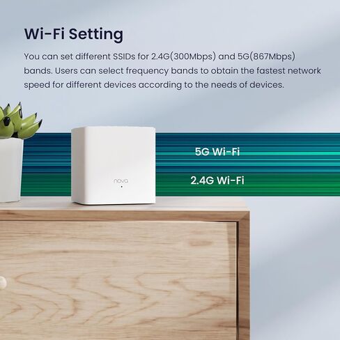 Tenda Whole Home Mesh WiFi System - Dual Band AC1200 Router Replacement for SmartHome,Works with Amazon Alexa for 3000 sq.ft 3+ Room Coverage (MW3 2PK) in Saudi Arabia