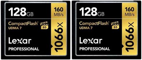 Lexar Professional 1066x 64GB (2-Pack) CompactFlash Card, Up to 160MB/s Read, for Professional Photographer, Videographer, Enthusiast (LCF64GCRBNA10662) in Saudi Arabia