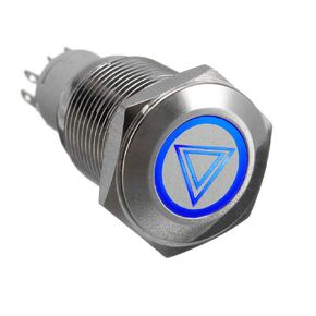 ESUPPORT 12V Car Vehicle Blue LED Light Main Beam Push Button Metal Toggle Switch 16mm