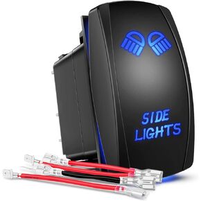GOOACC LED POD Lights Rocker Switch Led Light Bar Switch 5Pin Laser On Off switches 20A 12V 10A 24V Switch with Jumper Wires Set for Cars Trucks RVs,2 Years Warranty