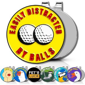 ClubSmith® Funny Golf Ball Marker with Magnetic Hat Clip, Funny Golf Puns, Premium Alignment Putting Mark, Funny Golf Accessories & Gifts for Men and Women
