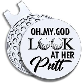Oh My God Look at Her Golf Ball Marker with Magnetic Hat Clip,Funny Golf Gift for Men Woman