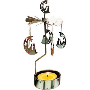 Rotary Candle Holder Spinning Candleholder Tea Light Candle Powered Carousel Small Gift (Elephant)