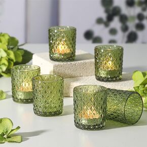 12 Pcs Navy Blue Votive Candle Holders, Blue Tea Light Candle Holders for Wedding Table Centerpiece, Navy Blue Glass Candle Holder Set for Home Decor