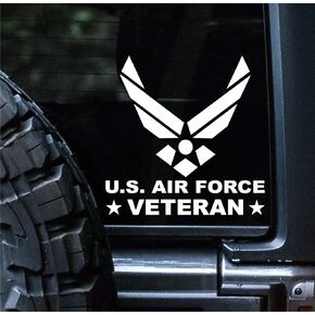 Sunset Graphics & Decals Air Force Veteran Decal Vinyl Car Sticker Proud | Cars Trucks Vans Walls Laptop | White | 5.5 Inch | SGD000156