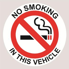 No Smoking in This Vehicle Sticker,6pcs 2 inch Round No Smoking Sticker for The Car, Waterproof and UV Protected