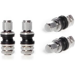 Circuit Performance VS33 Shorty Chrome Bolt-in Valve Stems 33mm (Set of 4)