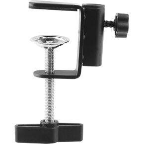 C-Clamp Base Stand Mounting Accessory, Metal Black Table Mount Clamp Desk Light Clamp Mount Holder for Desktop Lamp Monitor Microphone Mic Arm Mount Stand (12mm/0.47" Dia Hole)